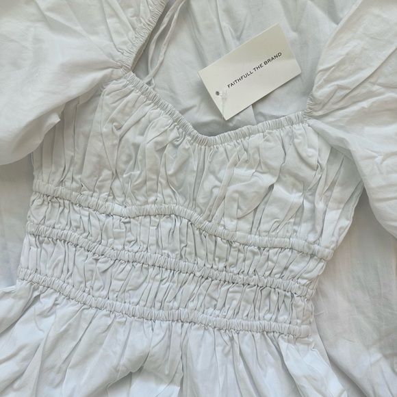 Faithfull the Brand Harmonita Midi Dress White Poplin, size XS - Picture 6 of 6